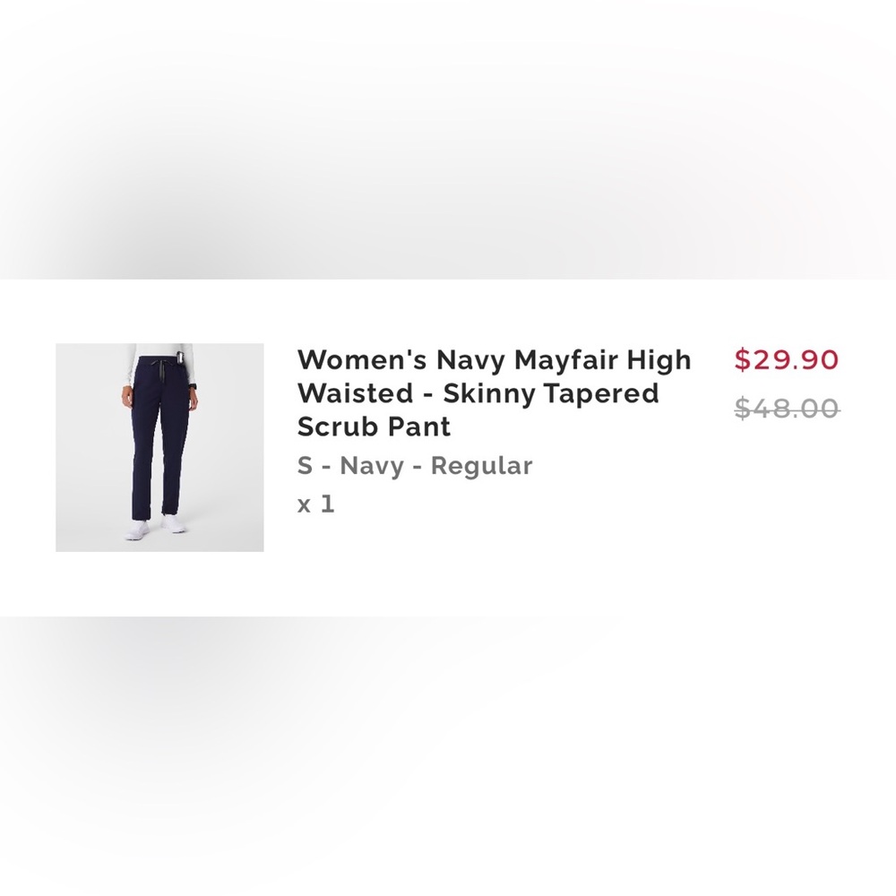 High waisted figs size small scrub pants- navy